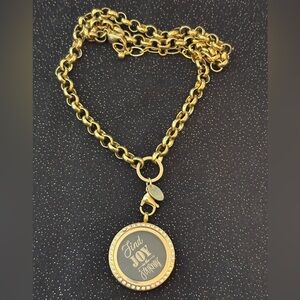 Origami Owl Gold Tone Hinged Living Locket Necklace